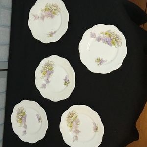 Set of 5 china saucer plates